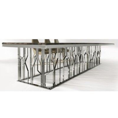 Customized dining  table sets metal table base designs iron base for luxury dining tables stainless steel frame